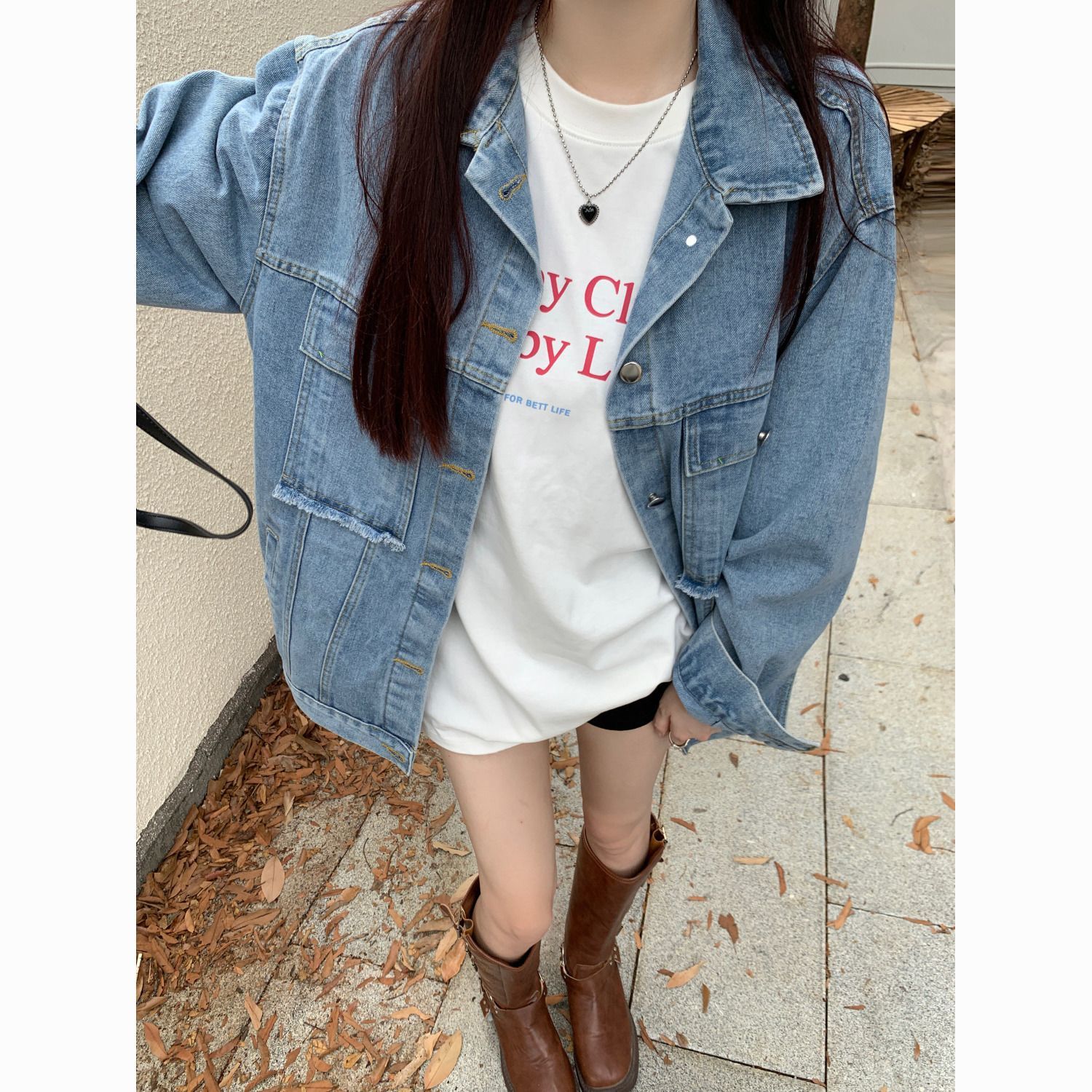 春秋新款高檔牛仔外套女學生常規款網紅港風時尚百搭夾克上衣ins