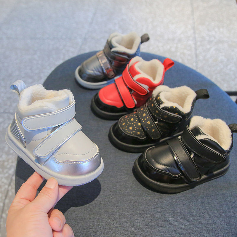 冬季新款儿童棉鞋加厚防滑宝宝学步鞋男女童运动鞋加绒防水1-3岁2