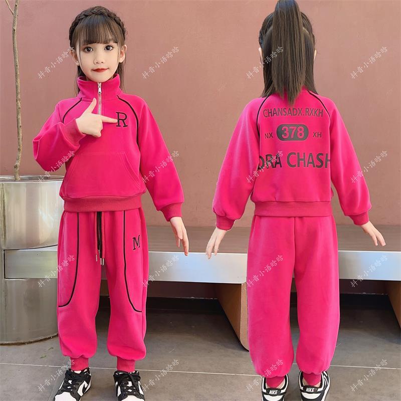 女童秋季运动套装儿童洋气韩范卫衣春秋网红爆款时尚休闲两件套