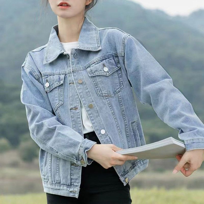 牛仔外套女2023新款爆款牛仔衣牛仔夾克美式高街復古秋季女上衣潮