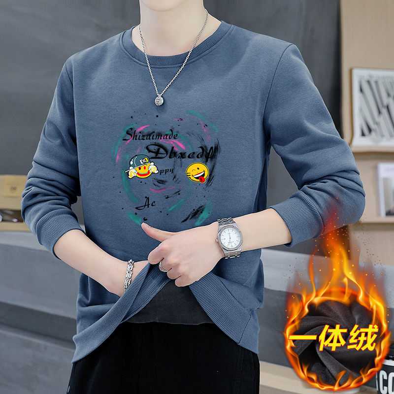 New men's sweatshirts, men's long-sleeved round neck printed long-sleeved T-shirts for men, autumn and winter tops, pullover sweatshirts for men