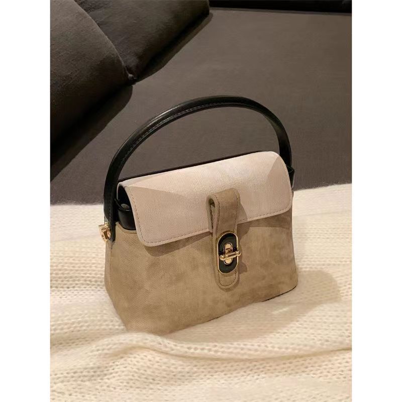 2023 Small Gray Tone Time Box Bag Design Sense of Westernization Portable Square Box Bag Advanced Sense One Shoulder Crossbody Bag