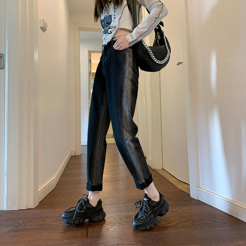 韓版薄款牛仔褲女秋季時尚新款休閒修身百搭高腰洋氣百搭鉛筆褲潮