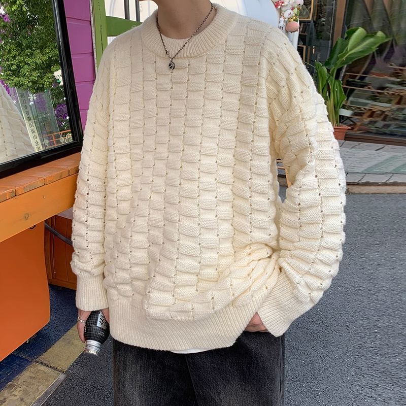 日系慵懶風毛衣男秋季美式復古潮牌打底線衣寬鬆設計感情侶針織衫