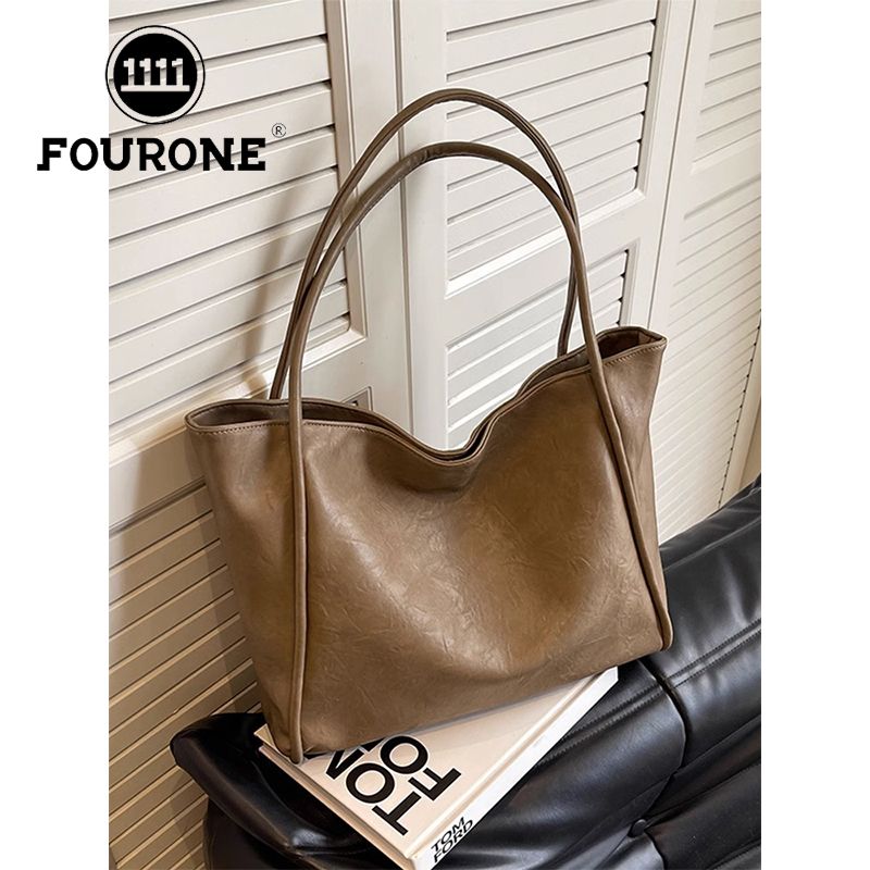 Large-capacity bag women's new fashion simple shoulder armpit bag casual versatile soft side tote bag