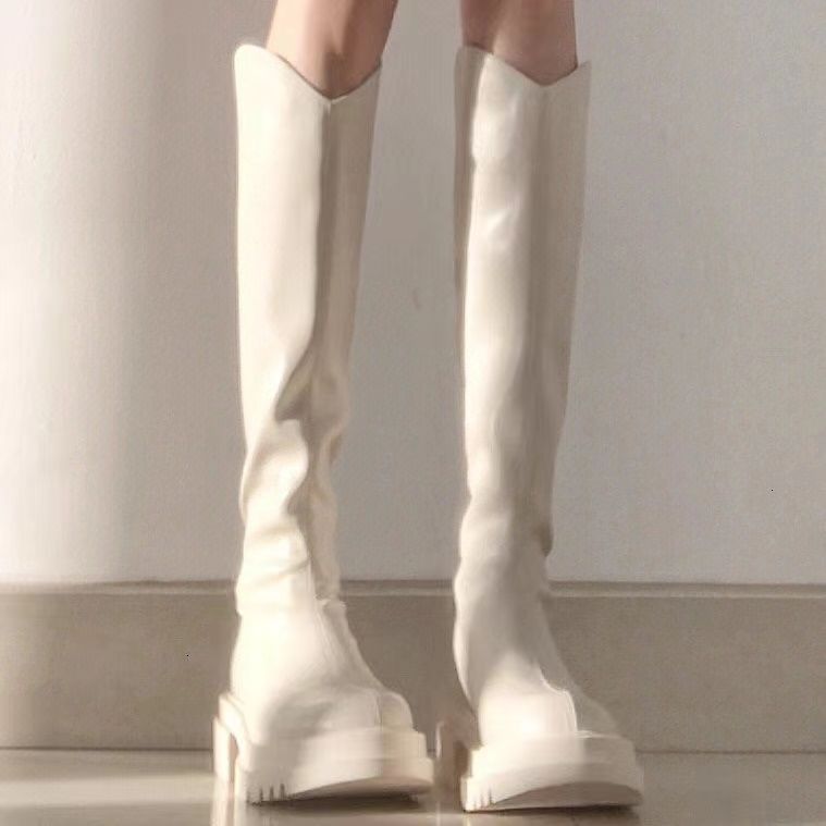 JDNVH looks great! Women's 2023 new thick-soled thick-leg slimming British-style long boots for women, knight boots