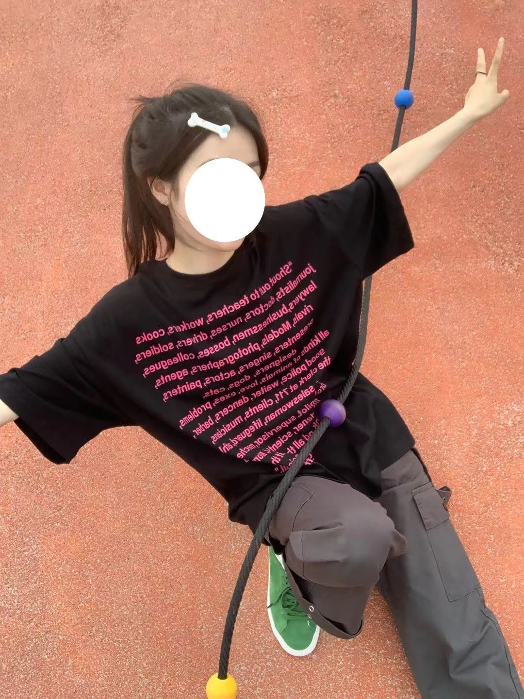 100%純棉短袖t恤女夏季新款設計感小眾寬鬆黑色字母印花體恤上衣