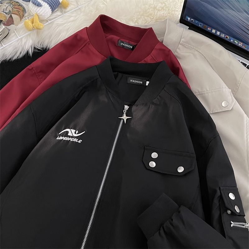 高街情侶棒球服潮牌ins飛行員機能夾克男士春秋季寬鬆設計感外套