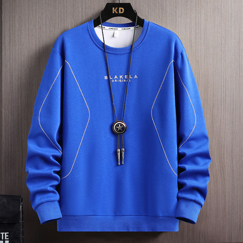 Spring and autumn men's sweatshirts, men's long-sleeved round neck printed long-sleeved T-shirts, bottoming shirts, men's tops, knitted outerwear