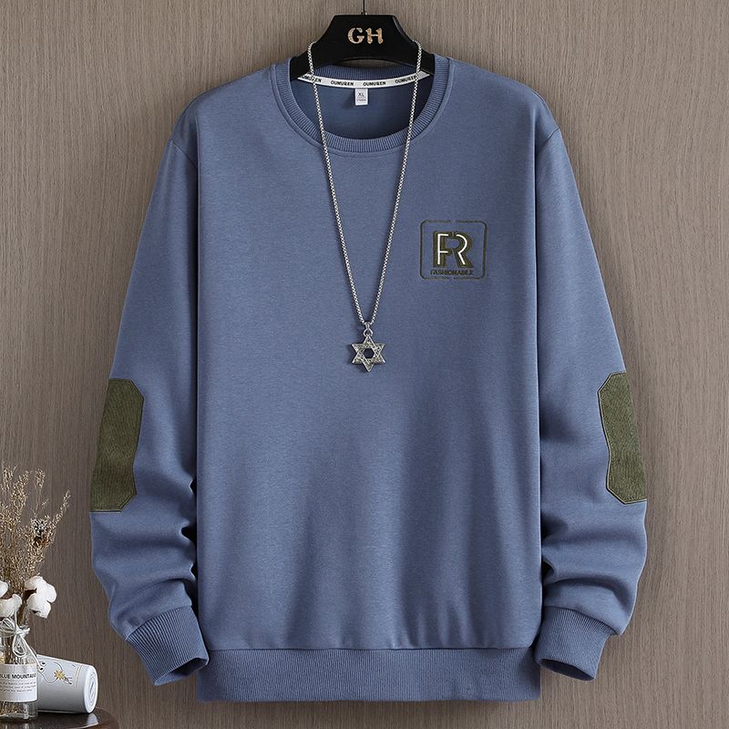 New men's sweatshirts, men's long-sleeved round neck printed long-sleeved T-shirts for men, spring and autumn tops, pullover sweatshirts for men