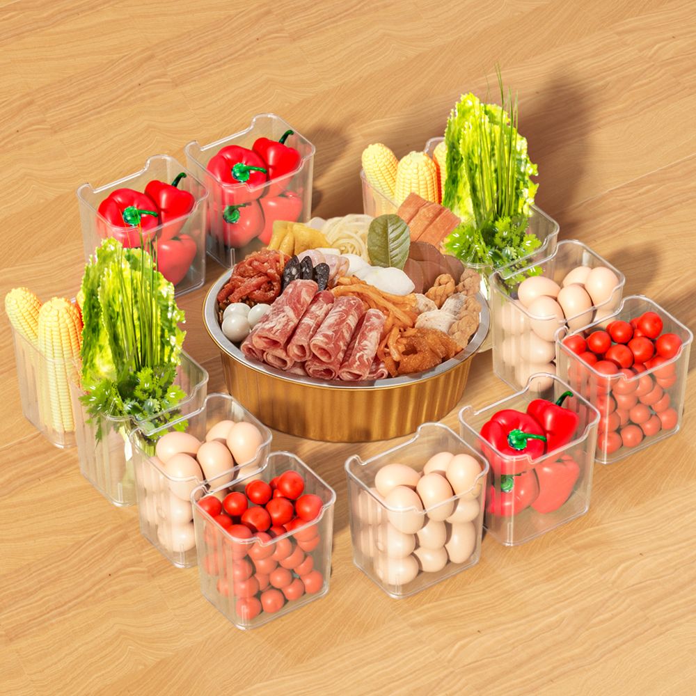多功能冰箱装菜拼盘分格蔬菜果盘加厚可叠加洗菜盒便携式收纳盒
