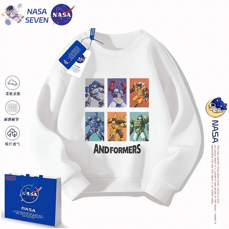 NASA變形金剛男童衛衣春秋裝卡通擎天柱大黃蜂純棉長袖中大童上衣