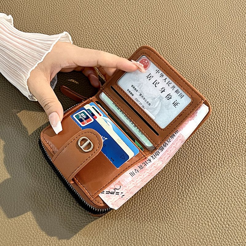 钱包女短款小众设计2023新款千鸟格精致高档女士折叠卡包钱包一体