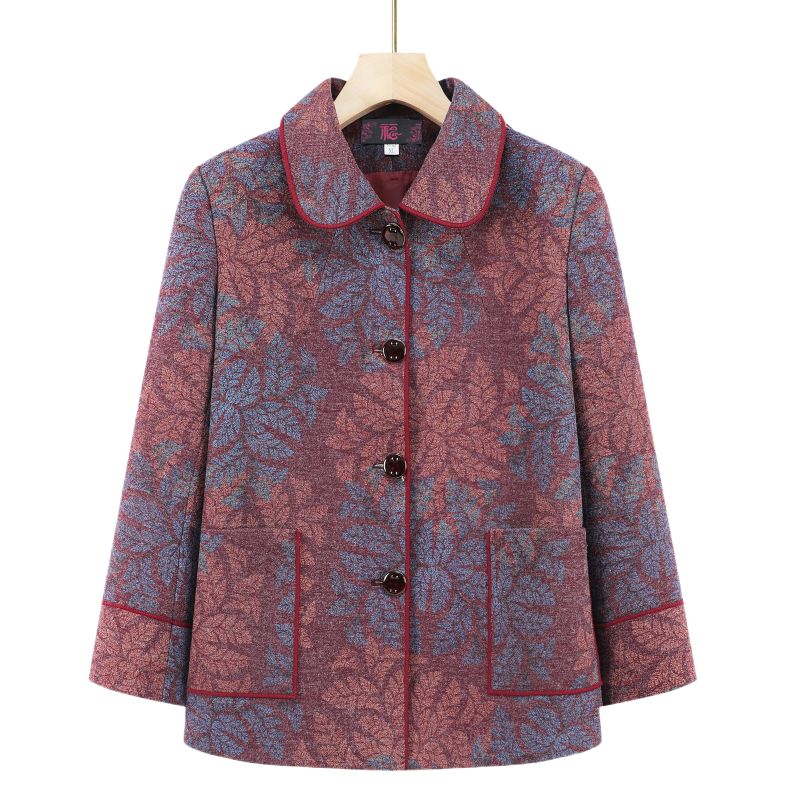 奶奶春秋外套女中老年妈妈洋气上衣老人秋装2023新款老人太太衣服