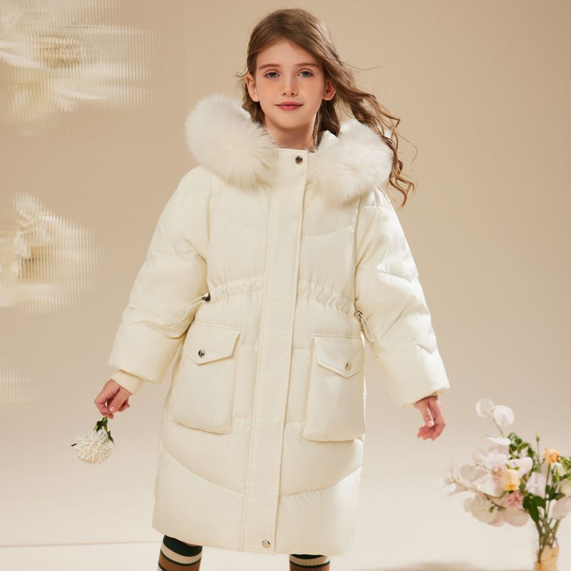 女童羽絨服兒童中長款2023新款洋氣女大童冬季童裝韓版高檔外套