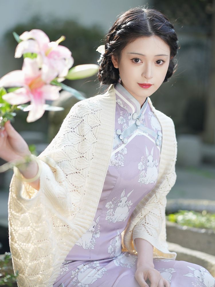 2023秋季新款蕾絲披肩旗袍開衫外披改良版民國風日常可穿