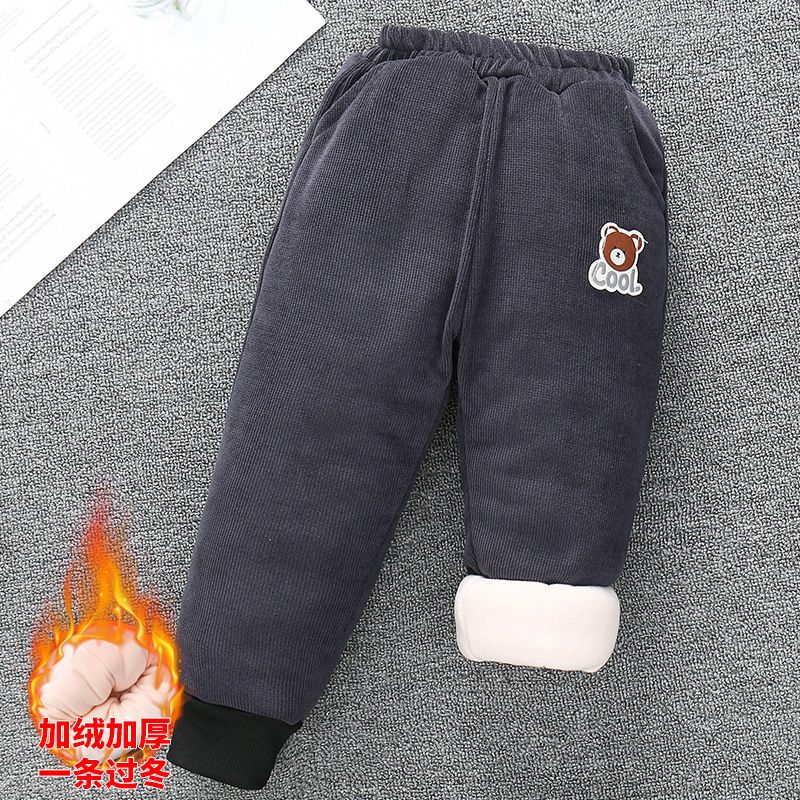 Children's quilted and thickened cotton pants  new winter pants for boys and girls, warm pants for children and middle-aged children to wear outside