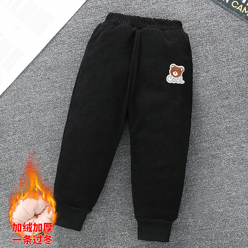 Children's quilted and thickened cotton pants  new winter pants for boys and girls, warm pants for children and middle-aged children to wear outside