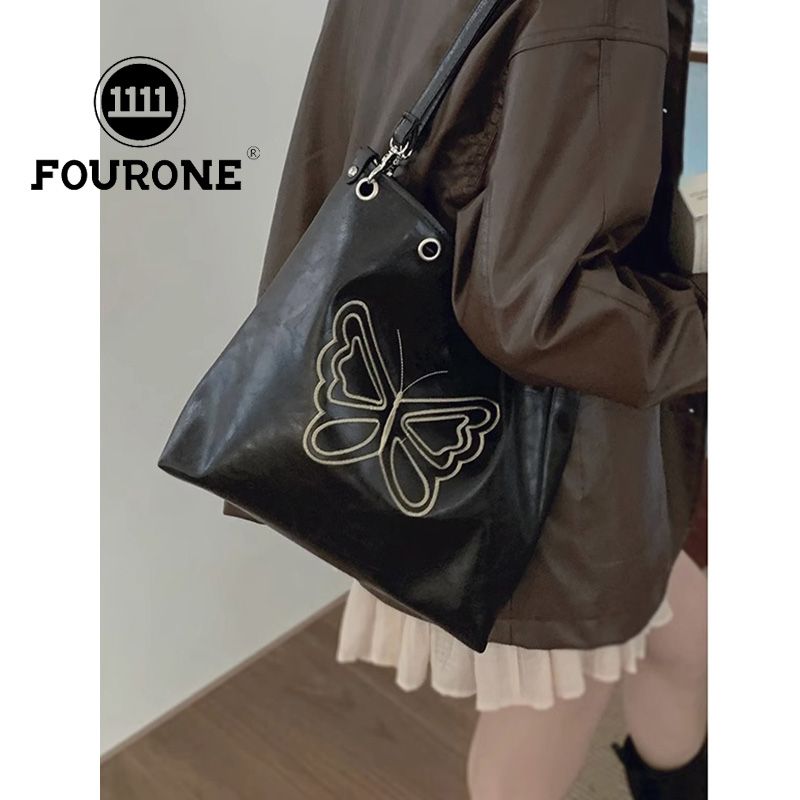 復古學院刺繡蝴蝶雙肩包包女新款韓國托特包百搭大容量包