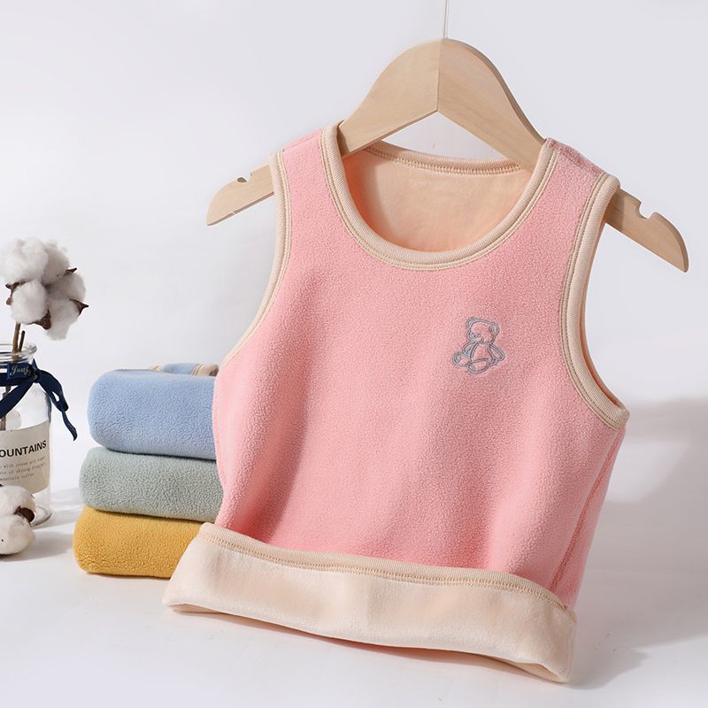 Children's vest winter velvet thickened boy baby warm vest girl Austrian velvet vest inner wear base layer