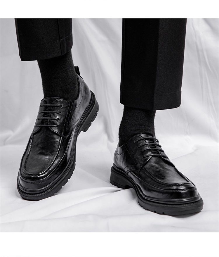 Brown leather autumn high-end business wide head British style men's suit wedding groom's shoes_vogvips.com