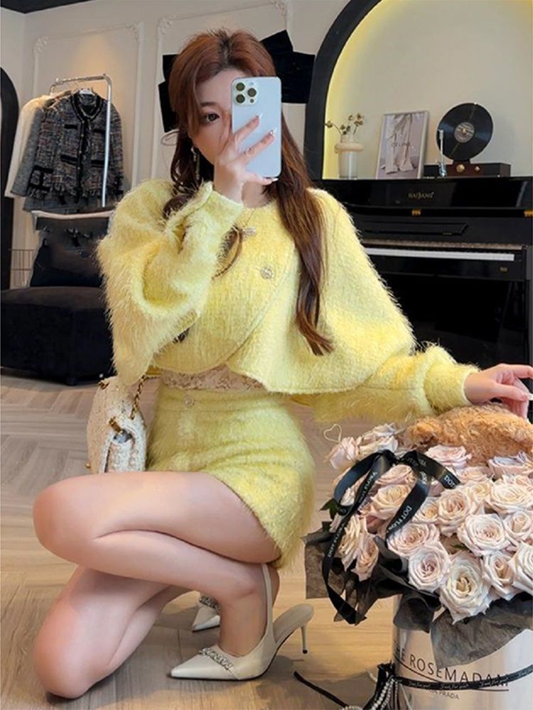韓系氣質名媛套裝女秋季新款小香風洋氣百搭外套+高腰短褲兩件套