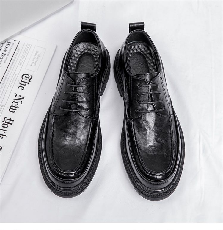 Brown leather autumn high-end business wide head British style men's suit wedding groom's shoes_vogvips.com