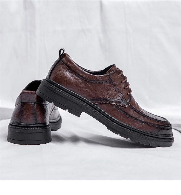 Brown leather autumn high-end business wide head British style men's suit wedding groom's shoes_vogvips.com