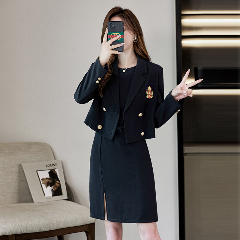 Short suit suit for women autumn and winter  new fashion college style JK uniform suit pleated skirt two-piece set
