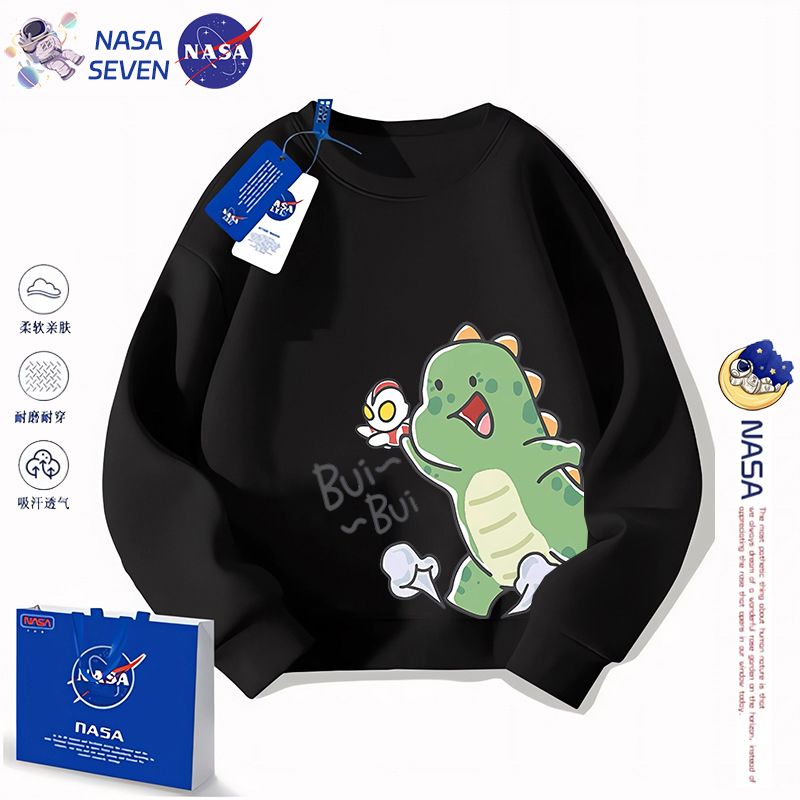 NASA新款卡通純棉衛衣男童洋氣秋冬季奧特曼怪獸長袖中大童兄弟裝