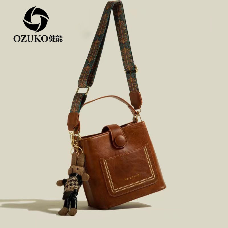 2023 new popular bags for women Korean high-end versatile bucket bags retro lazy crossbody bags for women