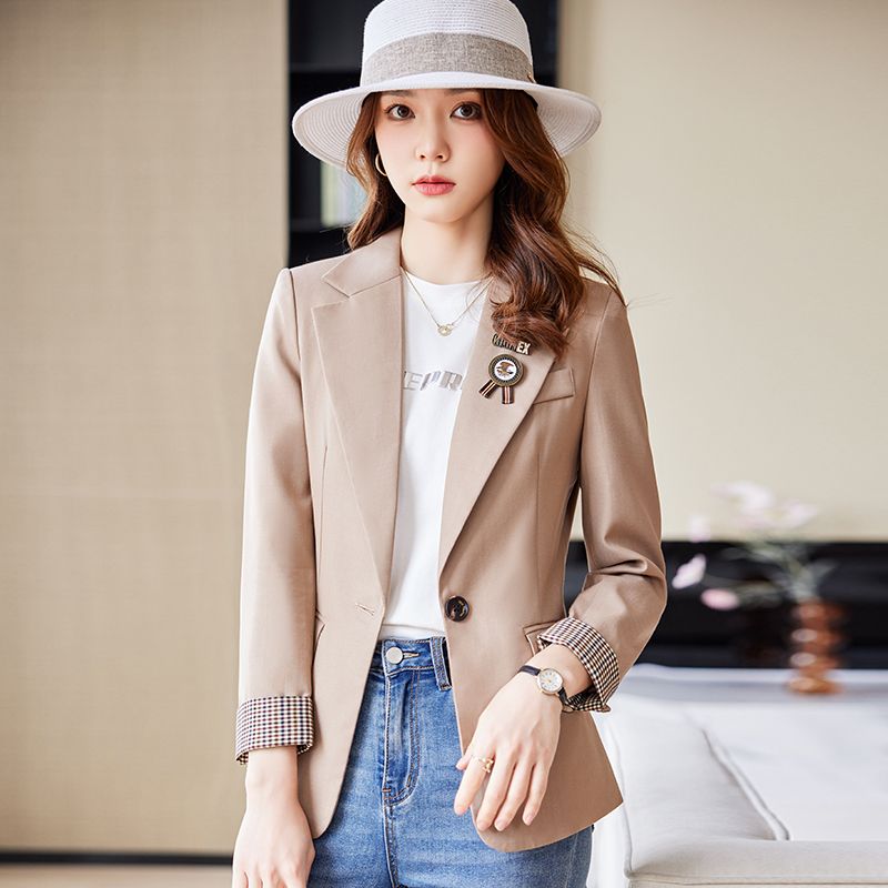 High-end blazer women's slim fit 2023 spring and autumn new style casual temperament Korean style small man suit top