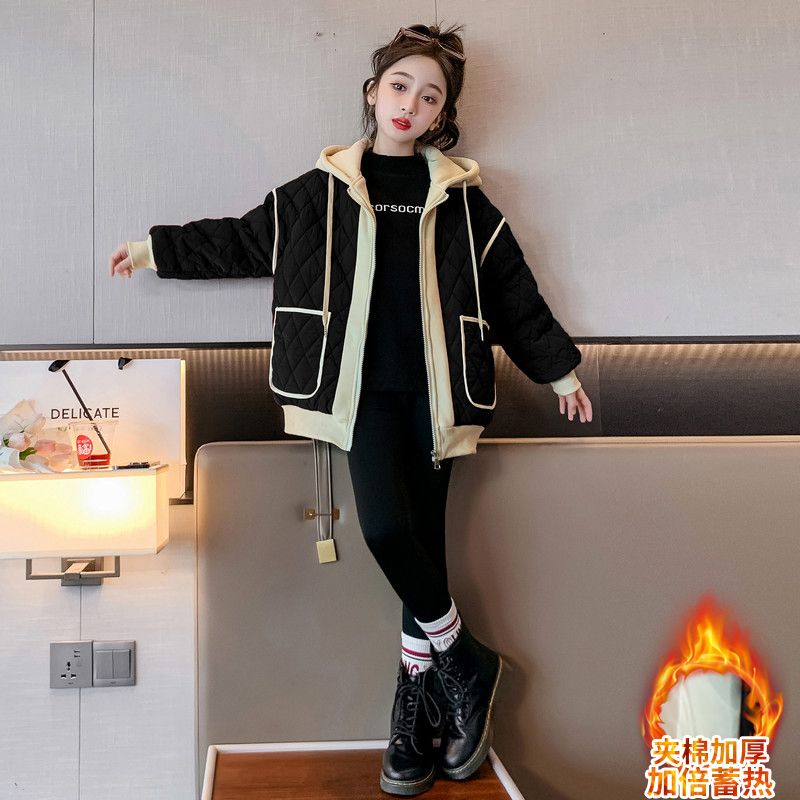 Girls' fleece jacket autumn and winter  new style children's winter jacket little girl thickened winter top