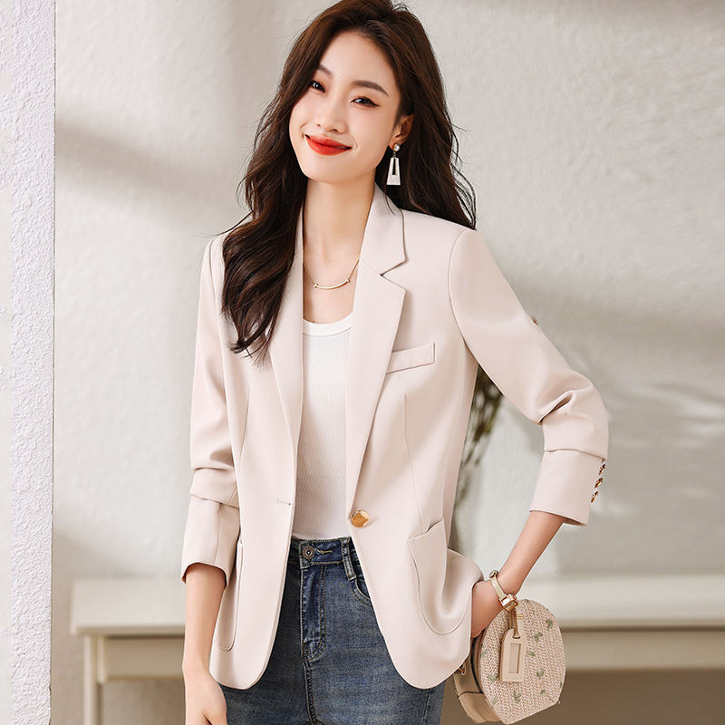 Korean style slim fit suit jacket for women autumn and winter 2023 new high-end small man top fashion casual small suit