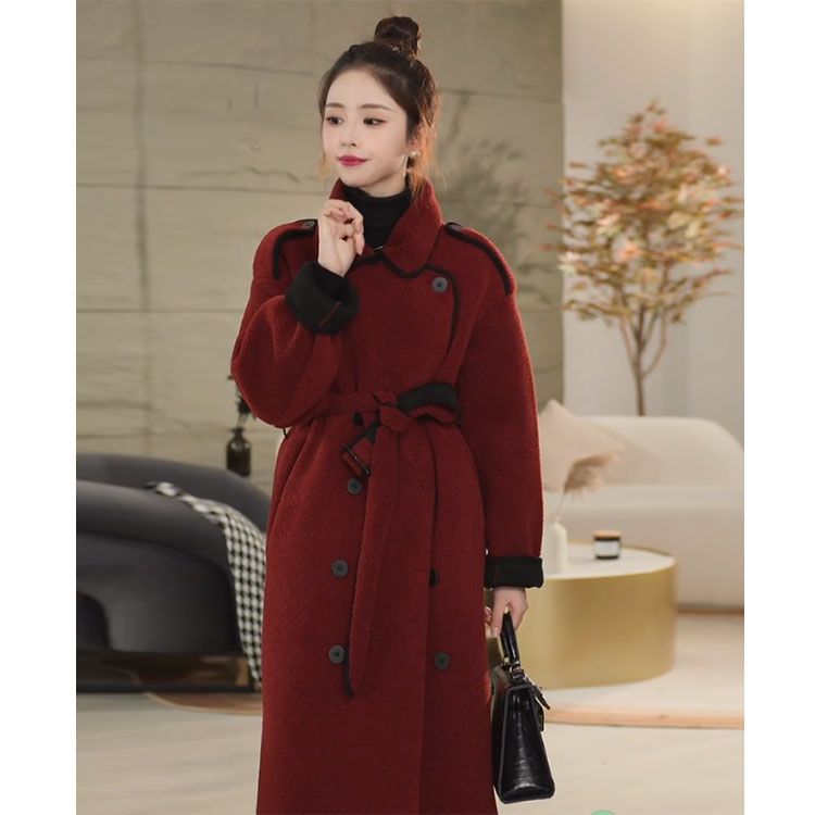 毛呢大衣女2023秋冬新款洋氣時尚百搭修身顯瘦高級感過膝毛呢外套