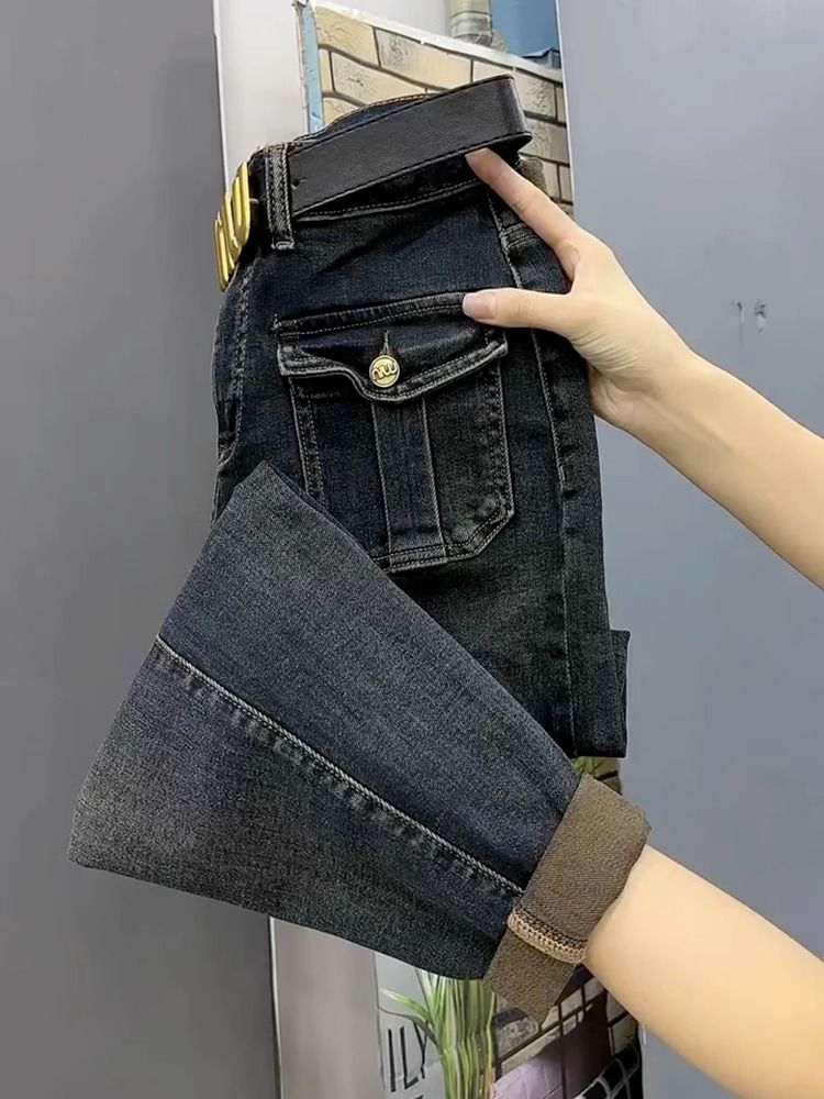 梨形身材復古哈倫牛仔褲女2023年秋季新款高腰寬鬆顯瘦九分老爹褲