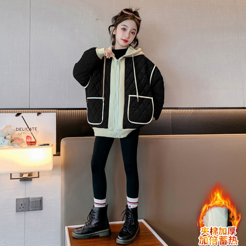 Girls' fleece jacket autumn and winter  new style children's winter jacket little girl thickened winter top