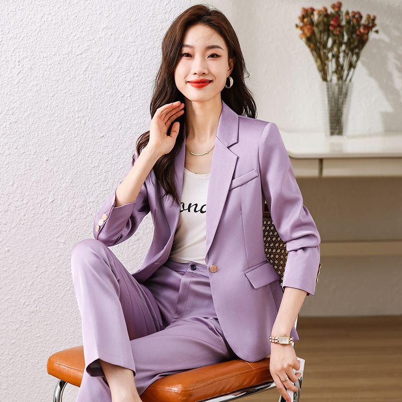 Purple blazer women's 2023 new long-sleeved temperament high-end professional women's light luxury high-end suit autumn