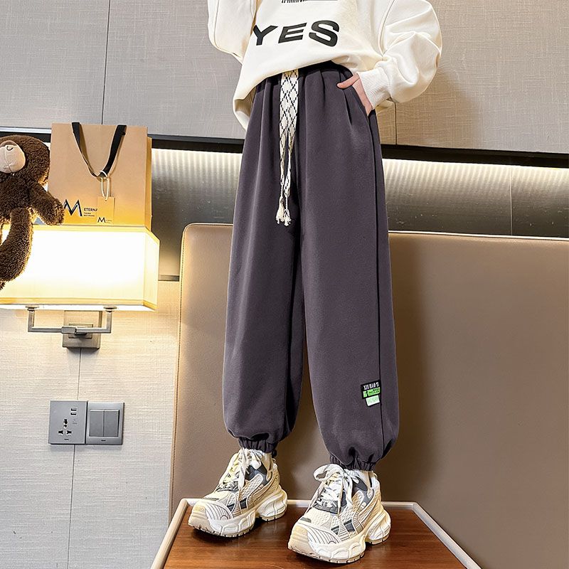 女童褲子春秋冬女大童秋裝2023新款洋氣衛褲兒童裝女孩秋季運動褲