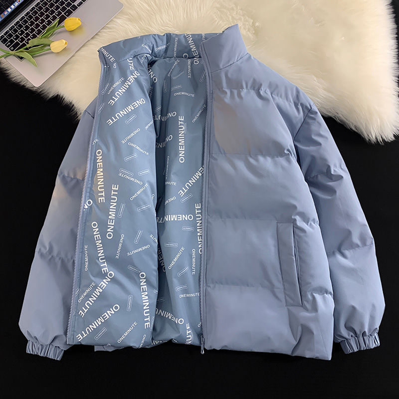 Double sided cotton jacket warmth keeping trendy brand new outerwear couples, unisex stand collar for autumn and_voghion.com