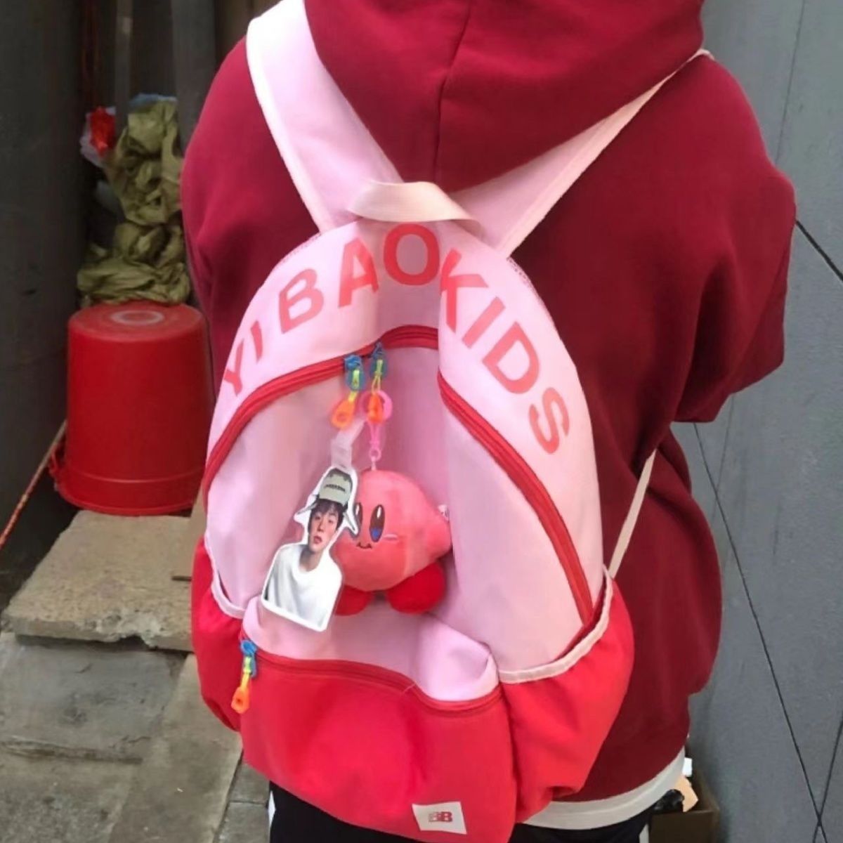 高顏值書包女大學生韓版少女粉紅撞色小背包 初中高中學生雙肩包