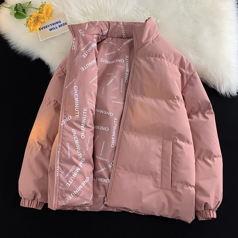 Double sided cotton jacket warmth keeping trendy brand new outerwear couples, unisex stand collar for autumn and_voghion.com