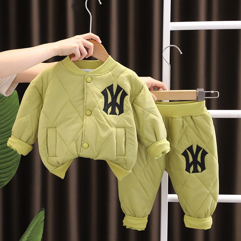 男女儿童秋冬套装加厚中小童宝宝棉服袄保暖防风长袖宽松版两件套