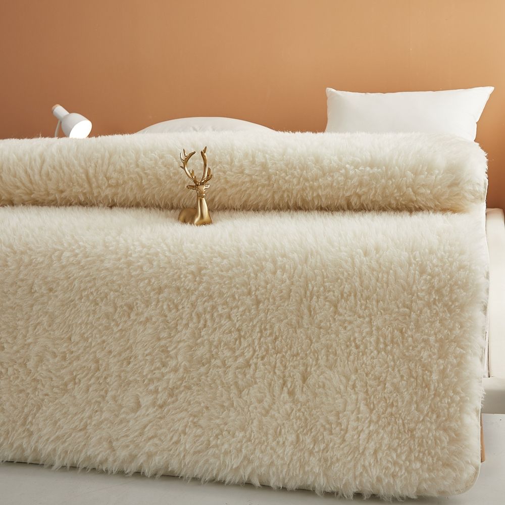 澳洲纯羊毛垫子100%正品双人床垫被褥子宿舍学生单人床褥保暖加厚