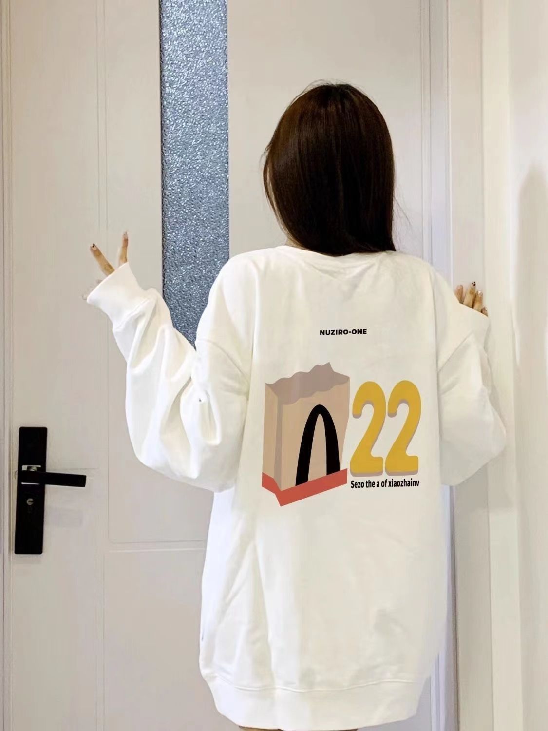 美式復古衛衣女春秋冬新款爆款加絨外套oversize小個子慵懶風上衣