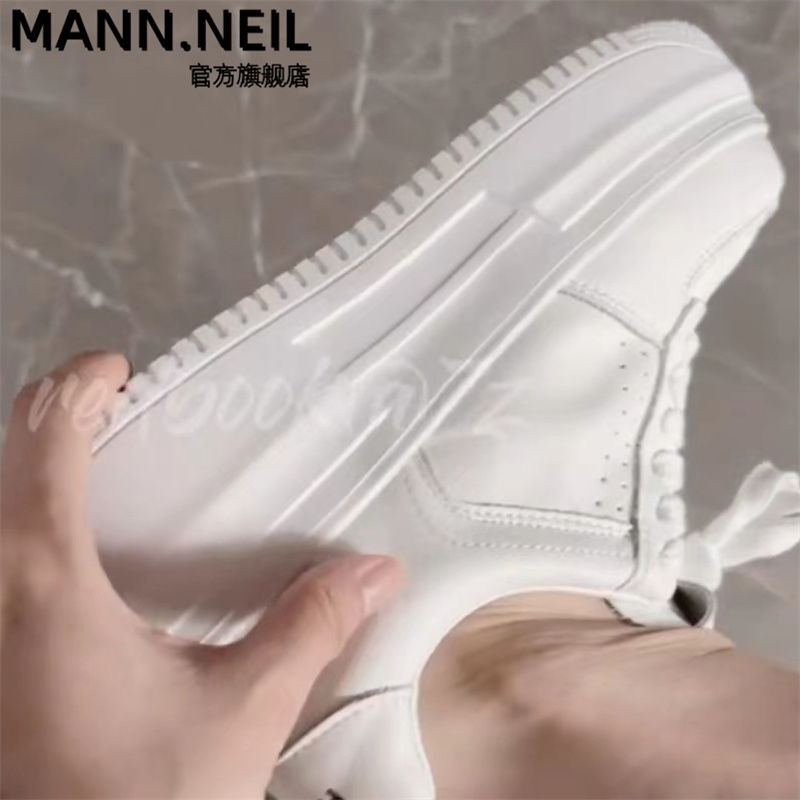 Mann Neil韩版厚底爆款小白鞋秋季新款百搭增高休闲运动板鞋