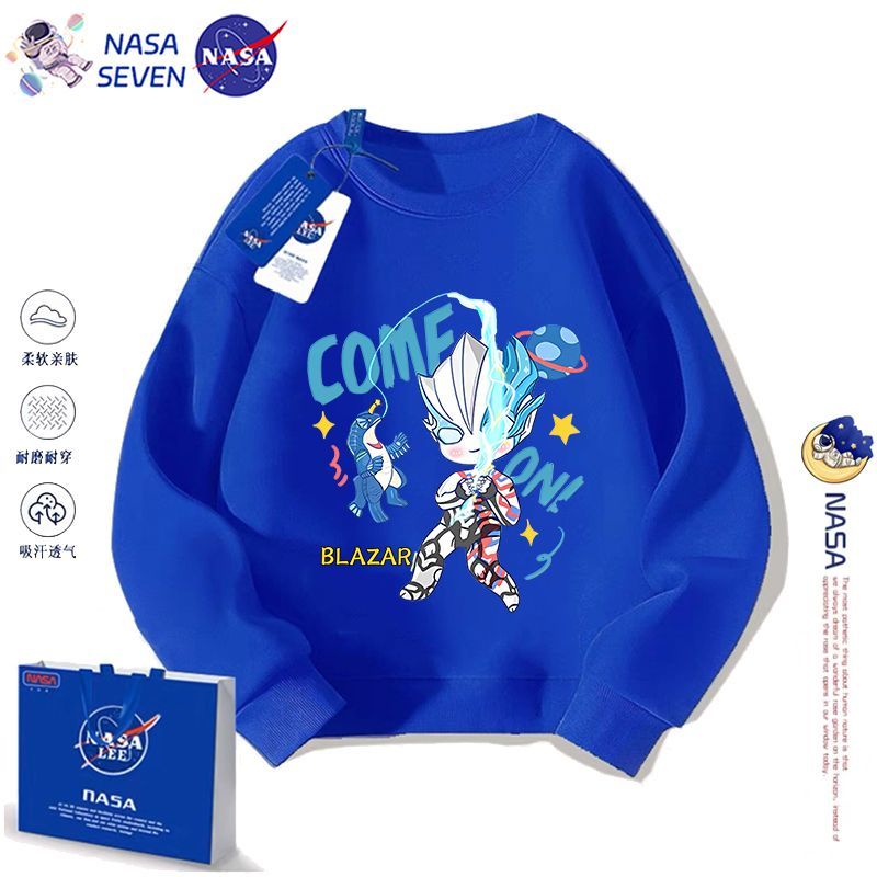 NASA卡通純棉衛衣男童帥氣秋冬裝布萊澤奧特曼長袖中大童外穿上衣