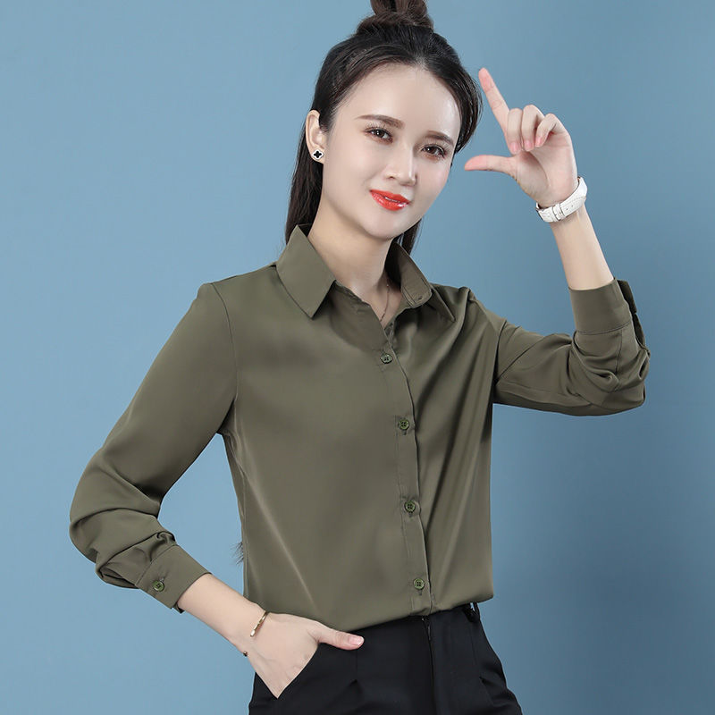 高檔雪紡襯衫上衣女長袖春秋新款設計感小眾時尚洋氣外穿職業襯衣