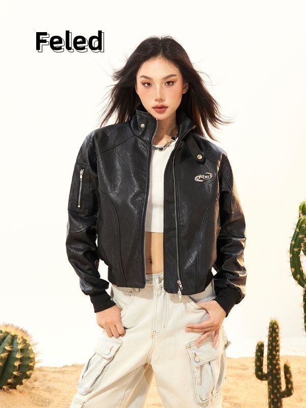Feira Denton American functional style stand collar jacket for men and women 2023 new autumn design niche short jacket