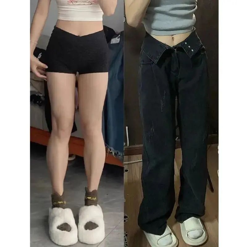 美式復古闊腿牛仔褲女春秋寬鬆顯瘦高腰垂感直筒梨形身材拖地褲子
